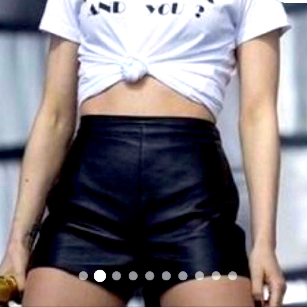 American Apparel high waisted leather shorts size 28/29